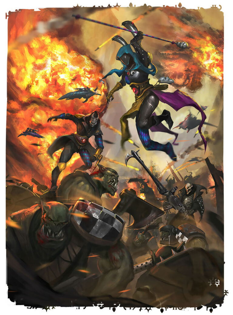 Harlequin vs Orks by Unknown Artists Harlequin vs Orks by Unknown Artists