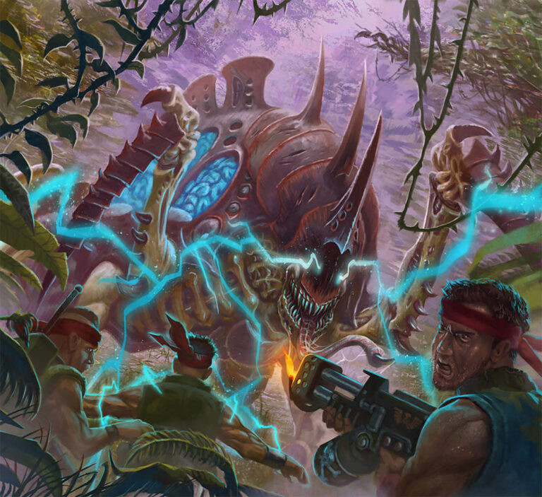 Keening Maleceptor vs Imperial Guard by Jacob Atienza 