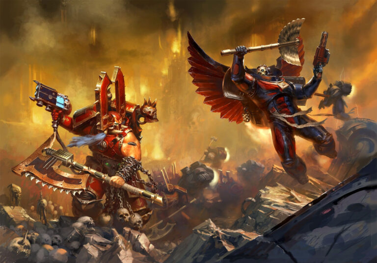 Kharn the Betrayer vs Death Company Chaplain by Paul Dainton 