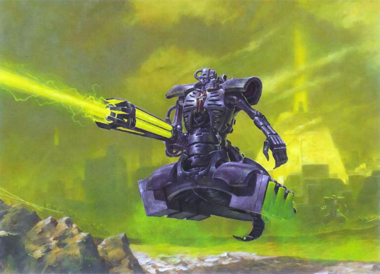 Necron Destroyer by Adrian Smith 