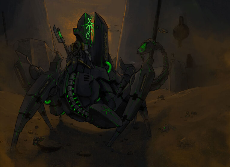 Necron Lord Stalker by Andrei Kiselev 