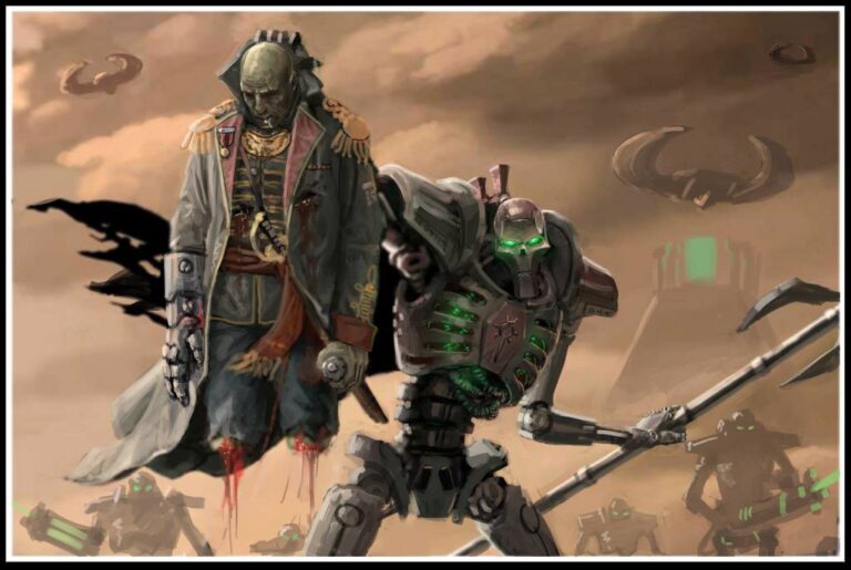 Necron Lord and Commissar by Prokopii Osipov 
