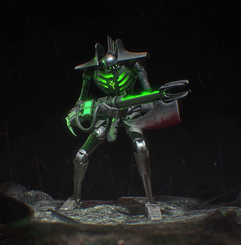 Necron Warrior by Pyotr Pravdyuk