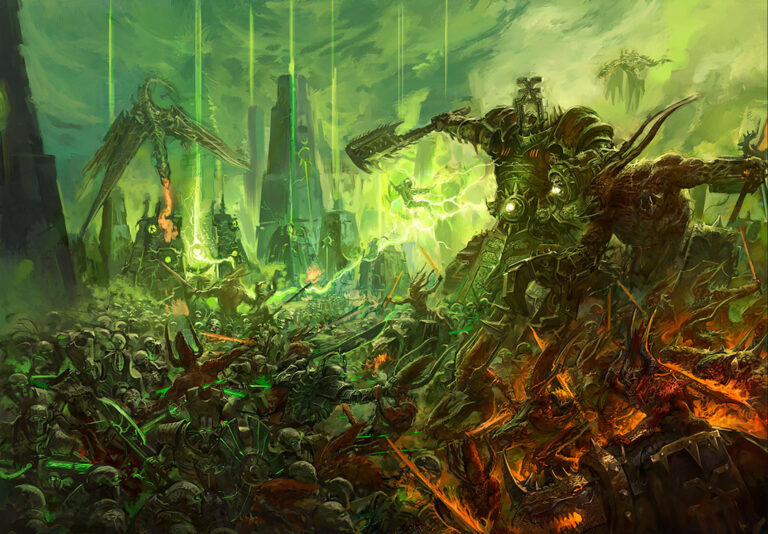 Necron vs Daemons by Fares Maese 