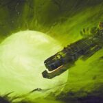 Necronian Destroyer Spaceship by Dmitrii Ustinov (nightdrawinger)