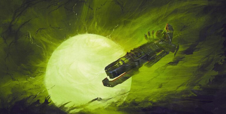 Necronian Destroyer Spaceship by Dmitrii Ustinov 