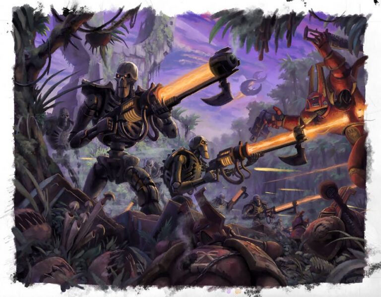 Necrons vs Chaos Space Marines by Jeff Porter 