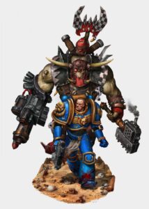 Ork and Space Marine by Nick Chamagua 