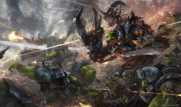 Raging Ork Horde by Henry Peters 