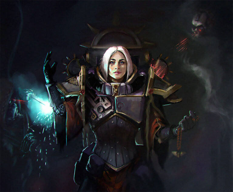 Sister of Battle Gearing Up by Stefan Ristić 