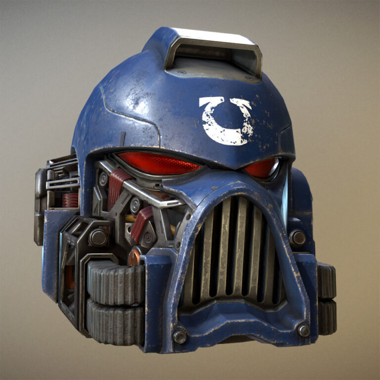 Space Marine Helmet Cutaway by Archie Whitehead