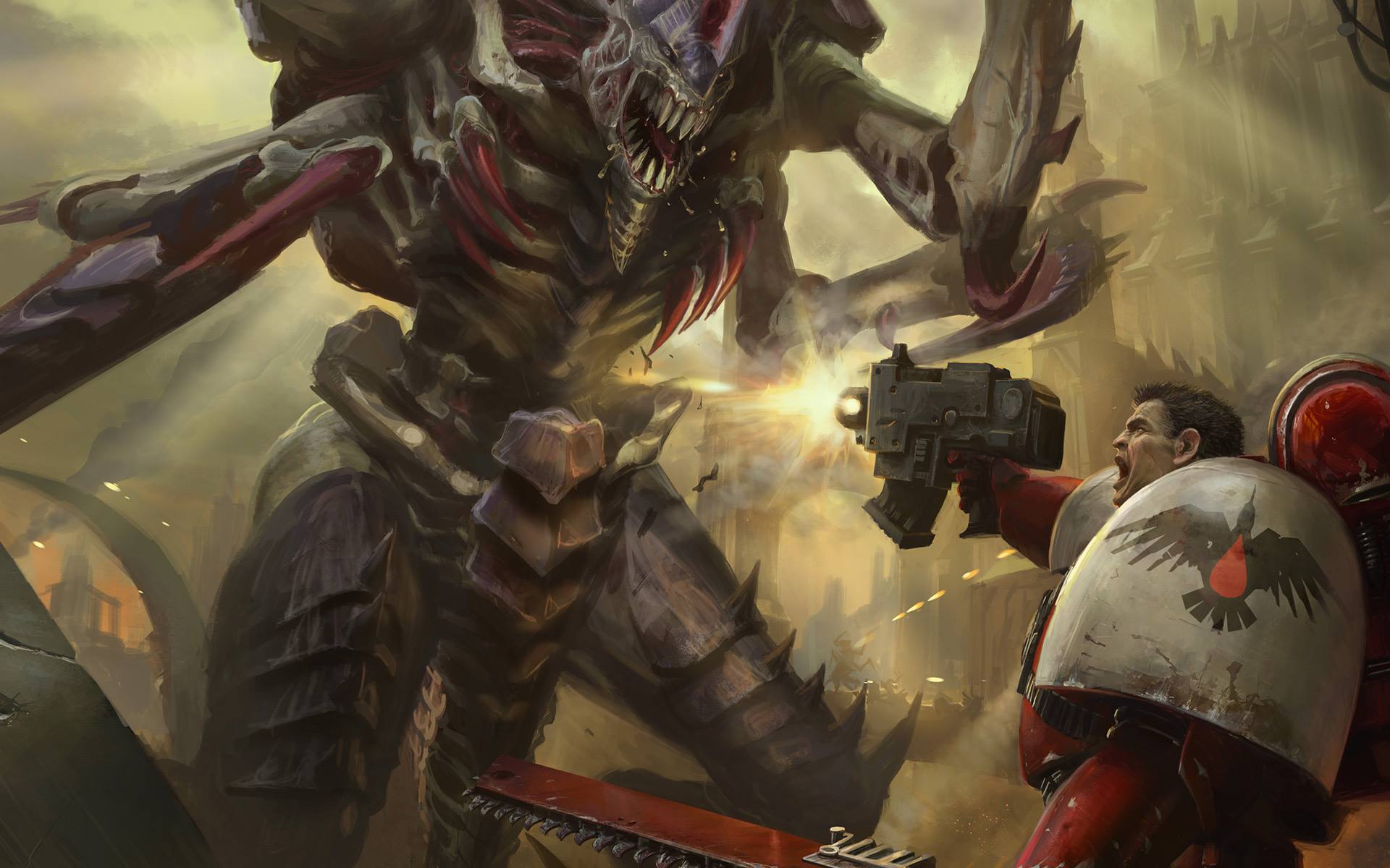 Space Marine vs. Hive Tyrant by Unknown Artists Space Marine vs. Hive Tyrant by Unknown Artists