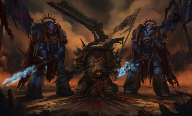 Space Marines vs Chaos Marine by Dmitry Chertkov 