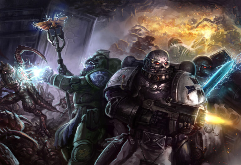 Space Marines vs. Tyranids by Ruo Yu Chen 