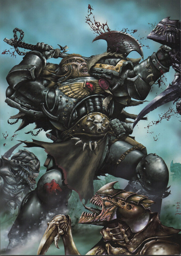 Space Wolf vs Tyranids by Karl Richardson 