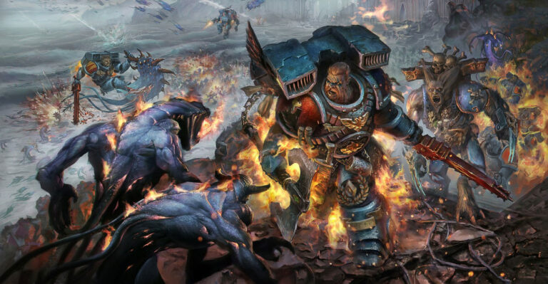 Space Wolves vs Demons by Unknown Artists