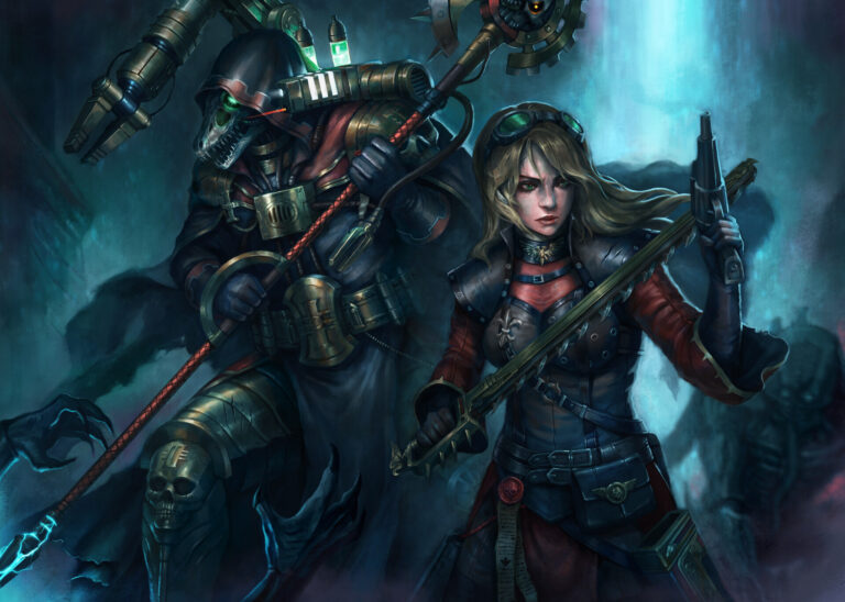 Tech-Priest Inquisitor Remleiz and Acolyte Naerina by L J Koh Tech-Priest Inquisitor Remleiz and Acolyte Naerina by L J Koh