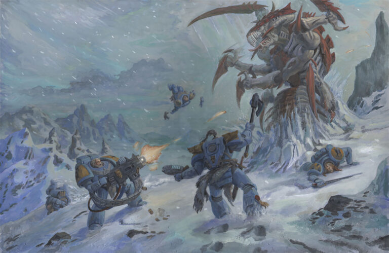 Trygon vs Space Wolves by Jeff Porter 