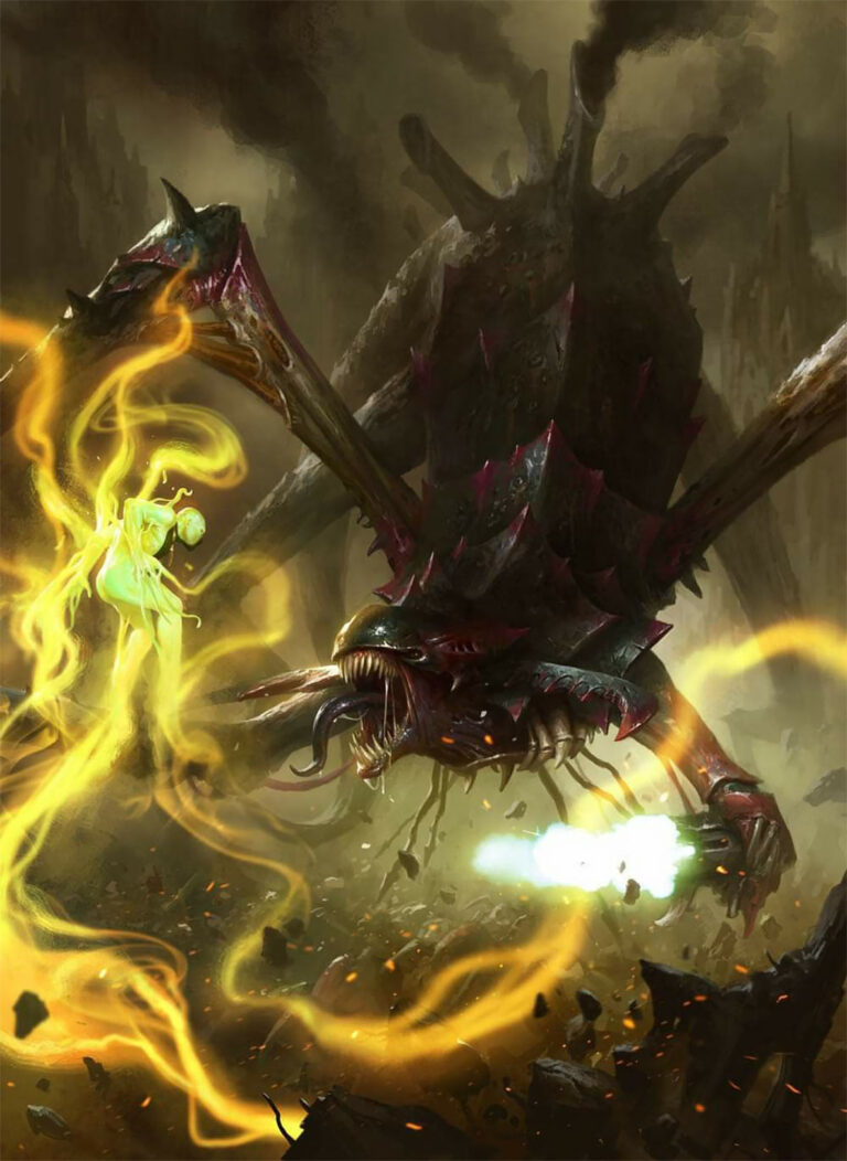 Tyranid vs. C’Tan by Mike Lim 