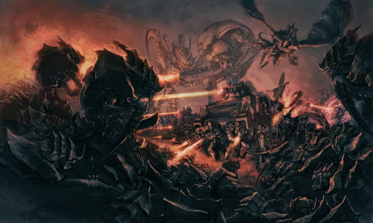 Tyranids and Sisters by Thomas Elliott 