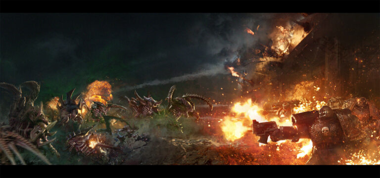 Tyranids vs Flesh Tearers by Leonid Kozienko 