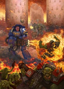 Ultramarine vs Greenskins by Nick Chamagua 