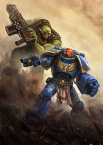 Ultramarine vs Ork by George Vostrikov