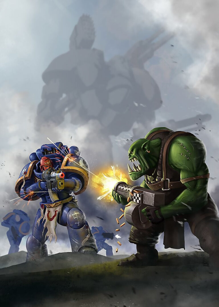 Ultramarine vs Ork by Lo Siu 
