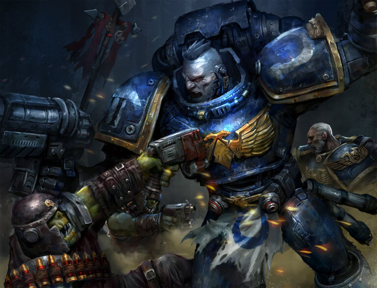 Ultramarines vs Orks by Oh Wang Jing 
