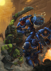 Ultramarines vs Orks by Travis Nash 