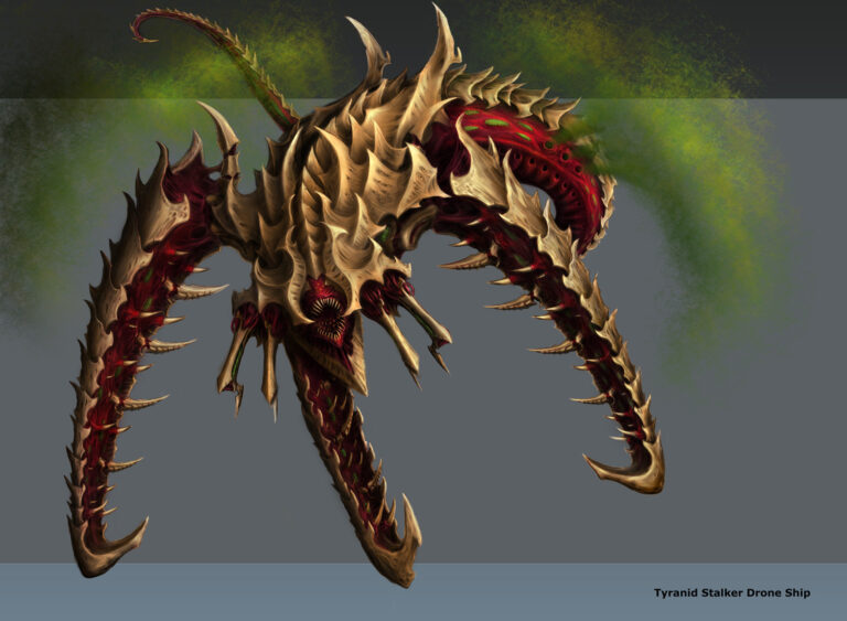 Tyranid Stalker Drone Ship by Andrew Mezentsew 