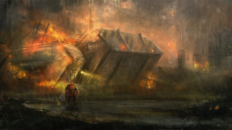 Gorgon With Chaos Space Marine by Waking Of Sky Tree 