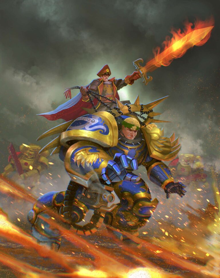 Commissar Fuklaw Riding Roboute Guilliman by dosie - 