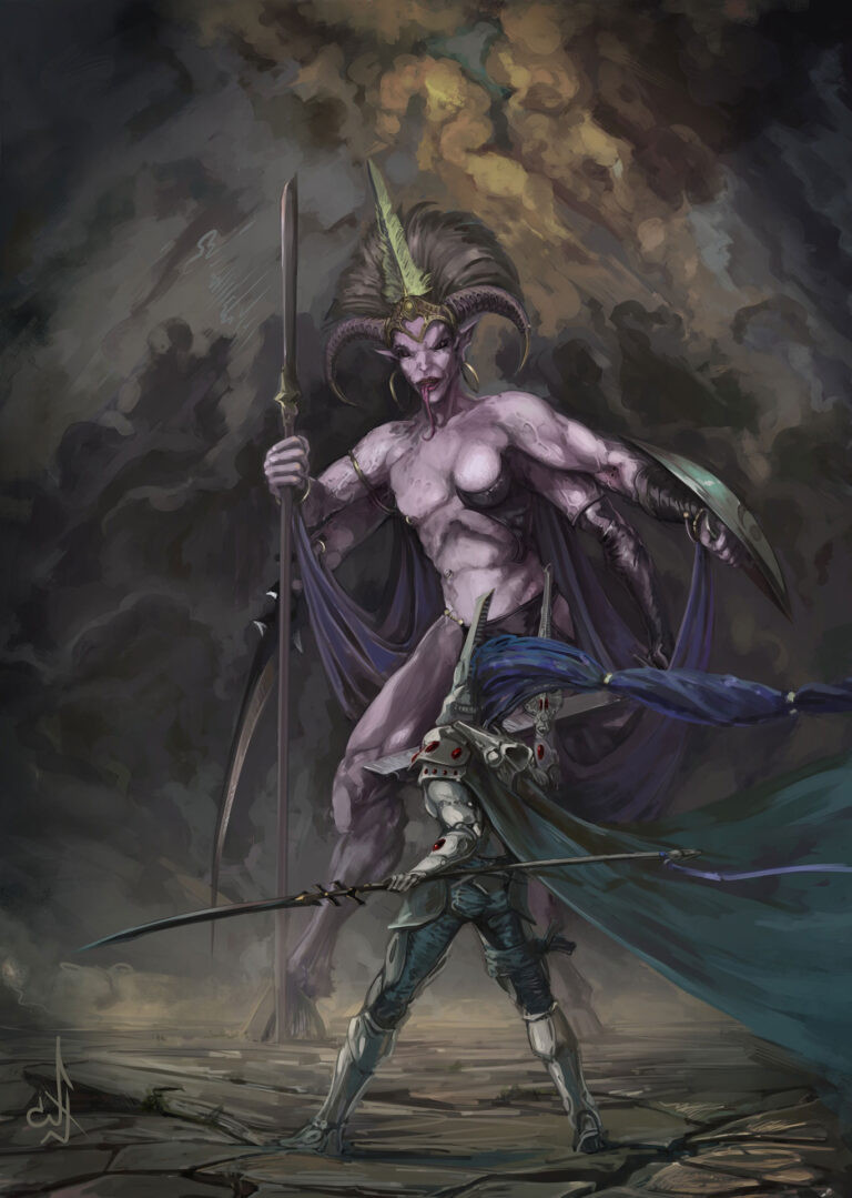 Eldar versus Keeper of Secrets by Nictanova 