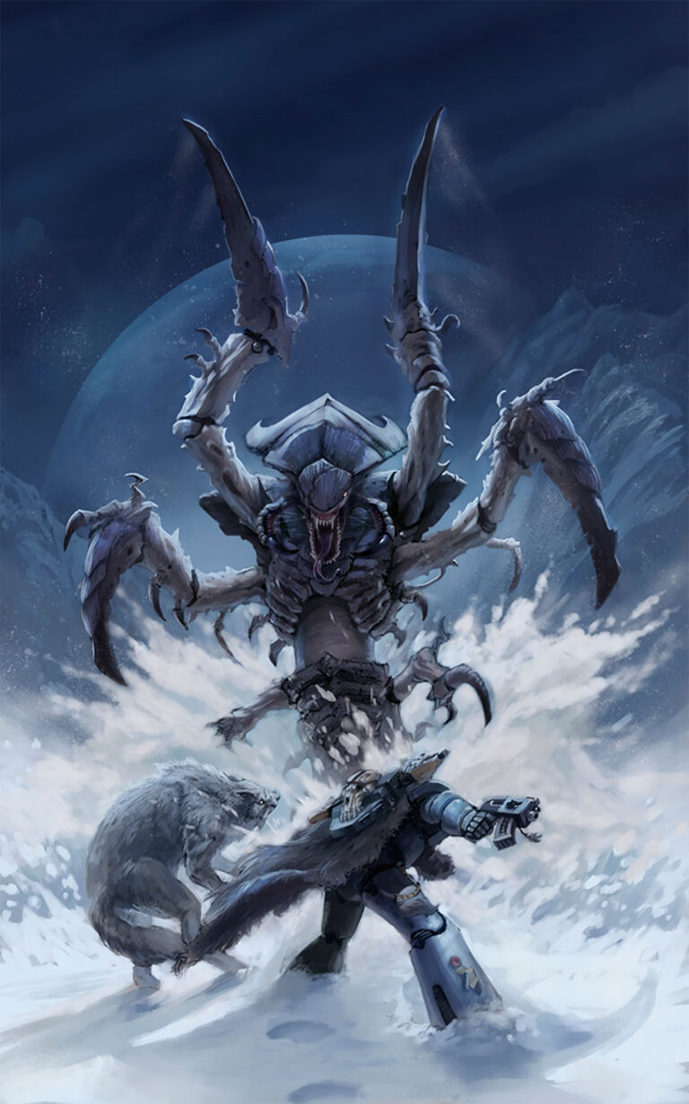 Space Wolf vs Tyranids by Denis Petrov 