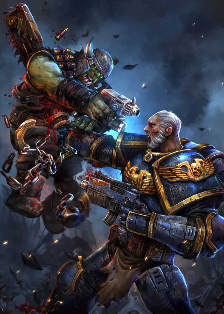 Ultramarine Vs Ork by Oh Wang Jing 
