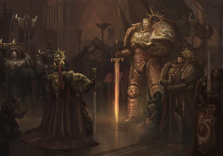 Roboute Guilliman meets High Marshal Helbrecht by L J Koh 