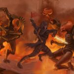 Assassin and Genestealers by Martin Paret (morkarr)