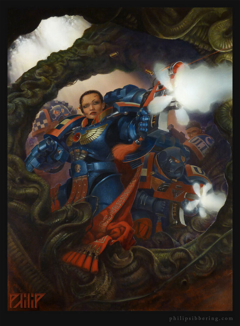 Female Space Marine by Philip Sibbering 