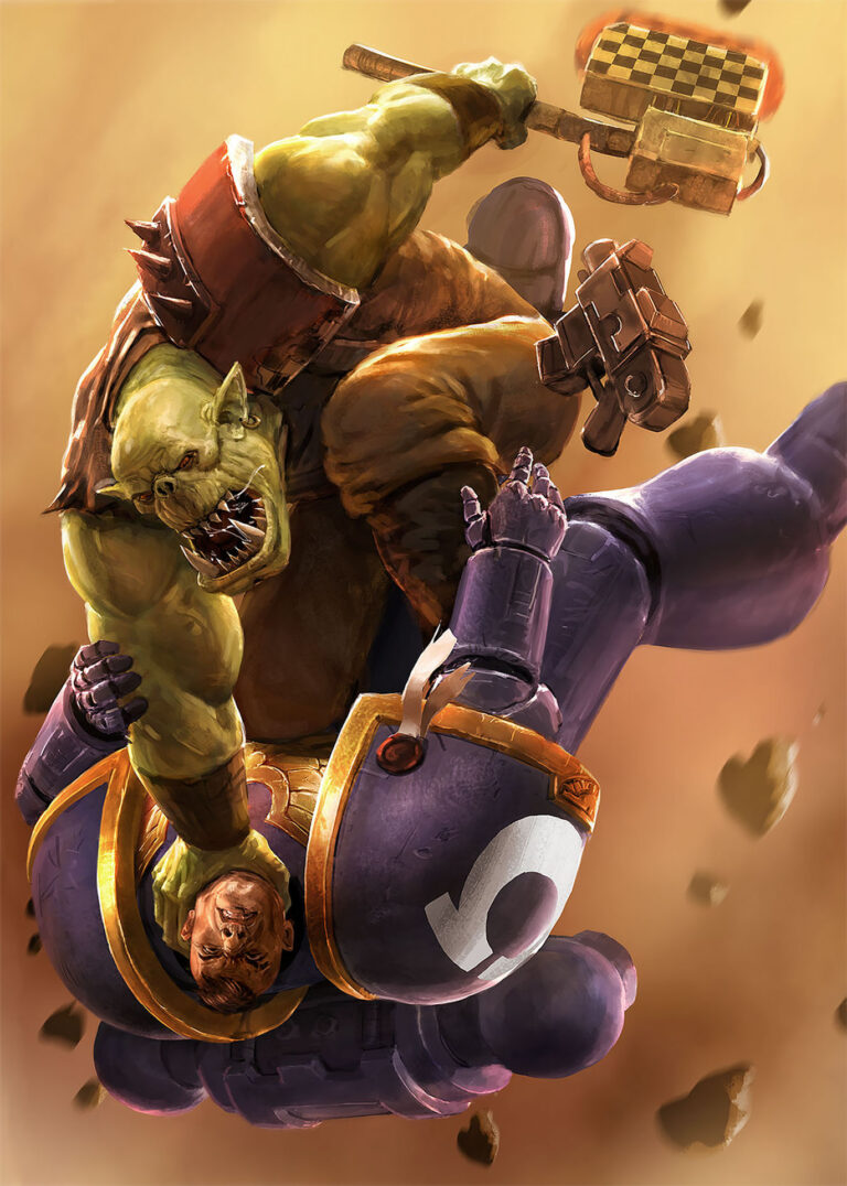 Ork vs Ultramarine by John Derek Murphy