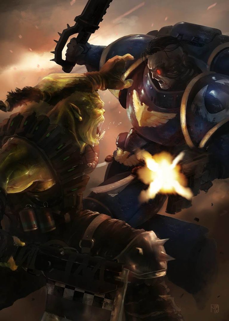 Ork vs Ultramarine by Jorge Momparler 