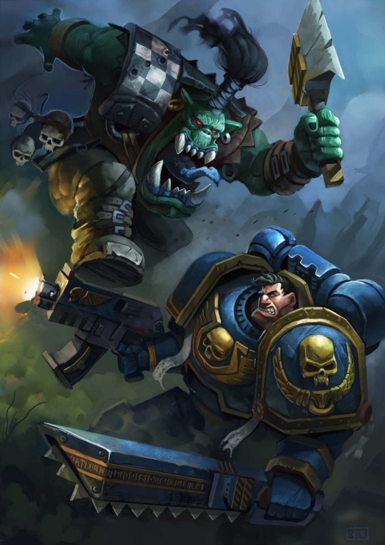 Ork vs Ultramarine by Nikita Orlov 