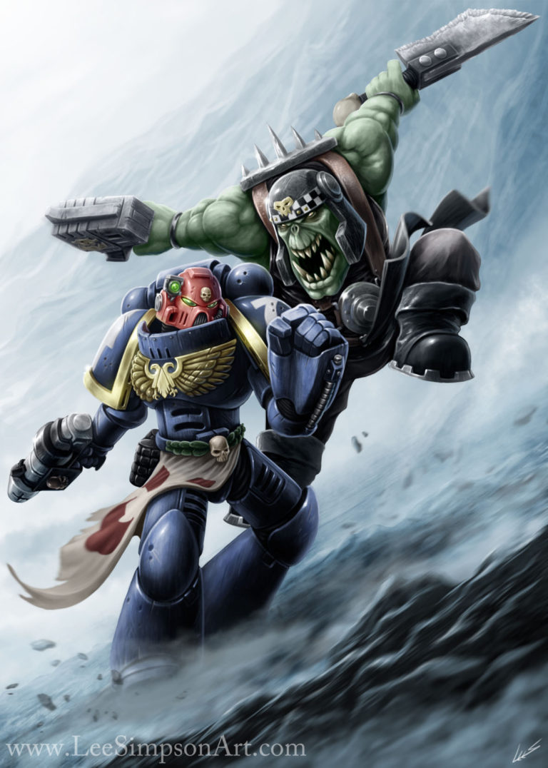 Space Marine vs Ork by Lee Simpson 