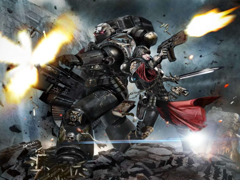 Black Templar & Battle Sister by Richard Bagnall 