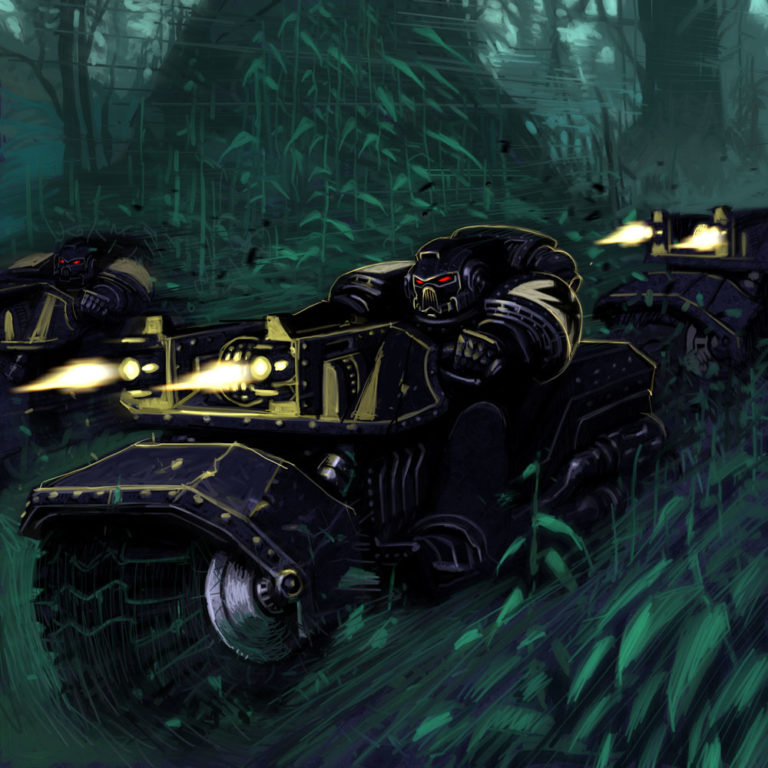 Black Templar Bike Squad by Tiernen Trevallion