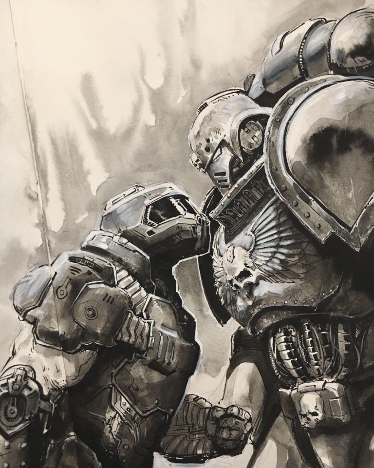 Doom Guy VS Space Marine by Thomas Elliott 