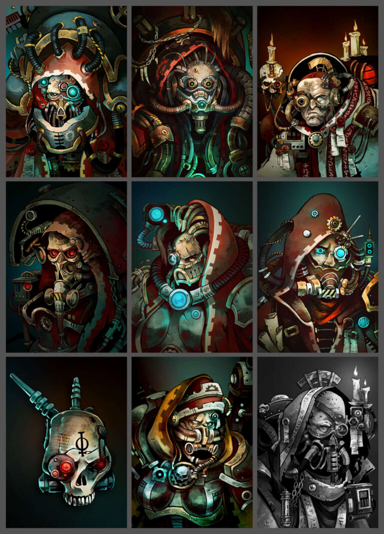 Tech-Priest Portraits by Tatiana Barbesolle 