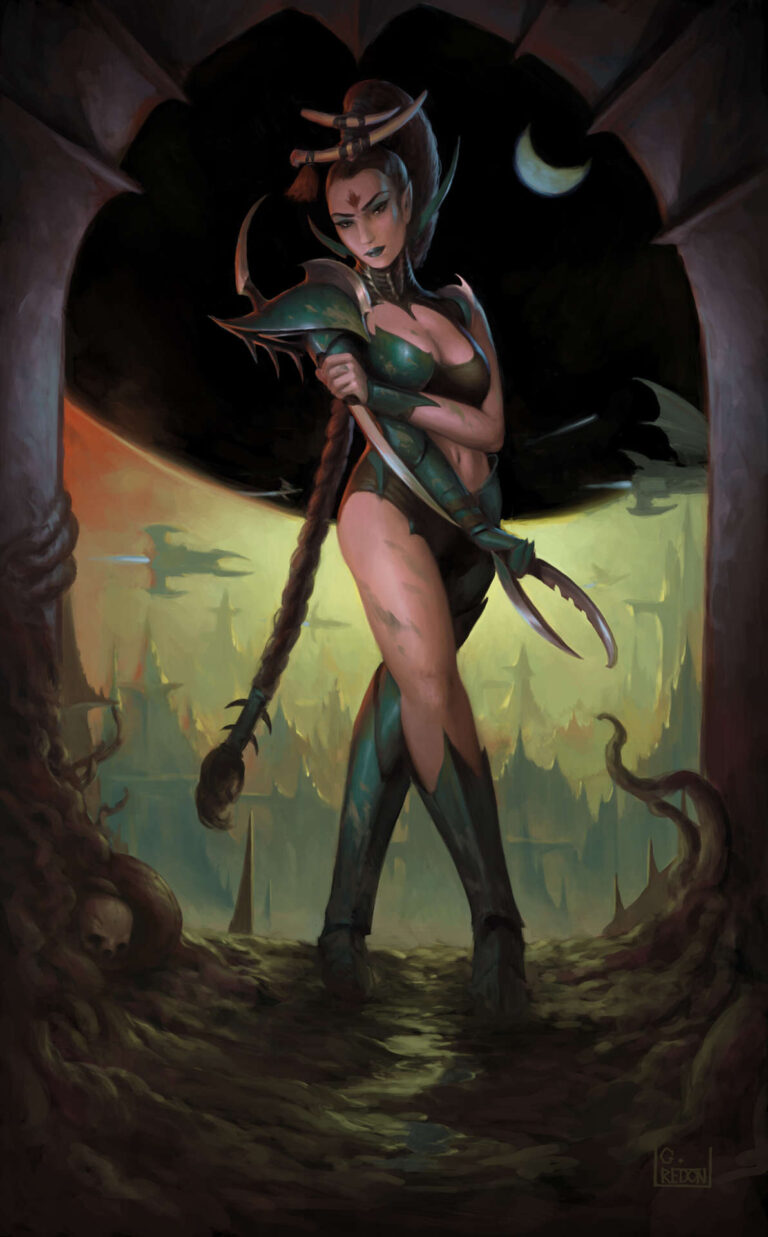 Drukhari Warrior by Gauthier Redon 