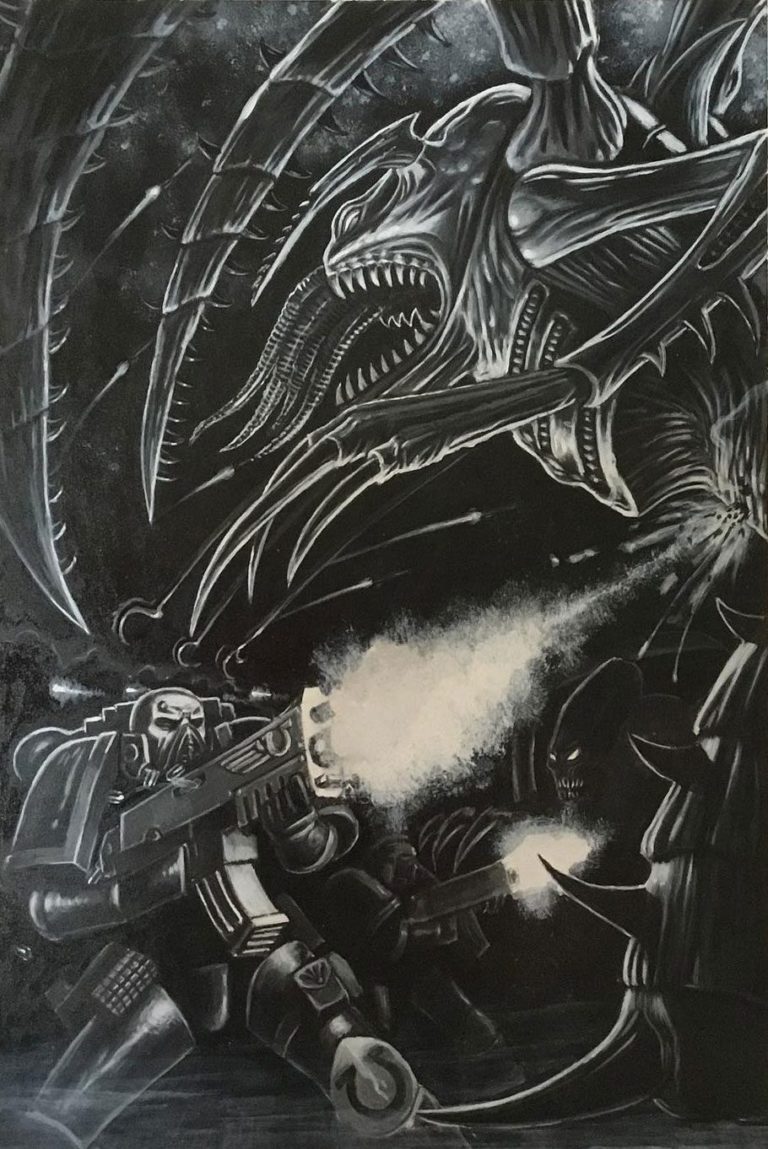 Space Marine vs Lictor by John Wigley 