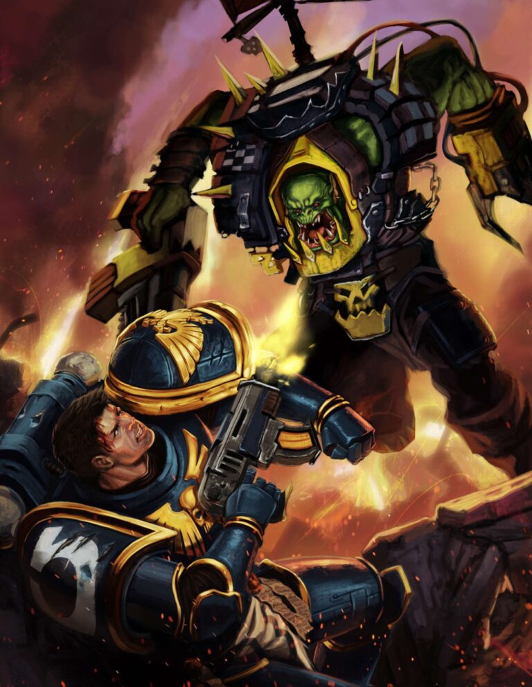 Ultramarine vs Ork by Daniel Blokland 
